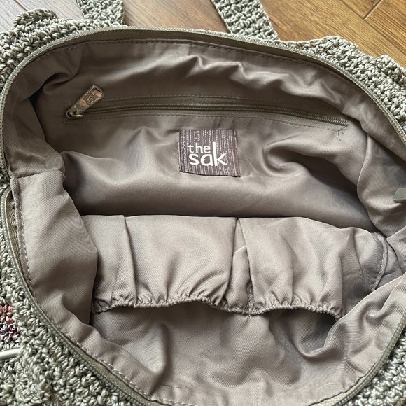 The Sak Bag Mutlicolor Stripe Woven Crochet Shoulder Bag Zip Closure Purse Bag - Picture 12 of 12